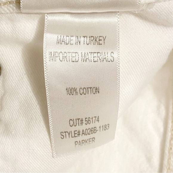 AGOLDE white PARKER high rise waisted frayed edge jean shorts - Picture 6 of 10